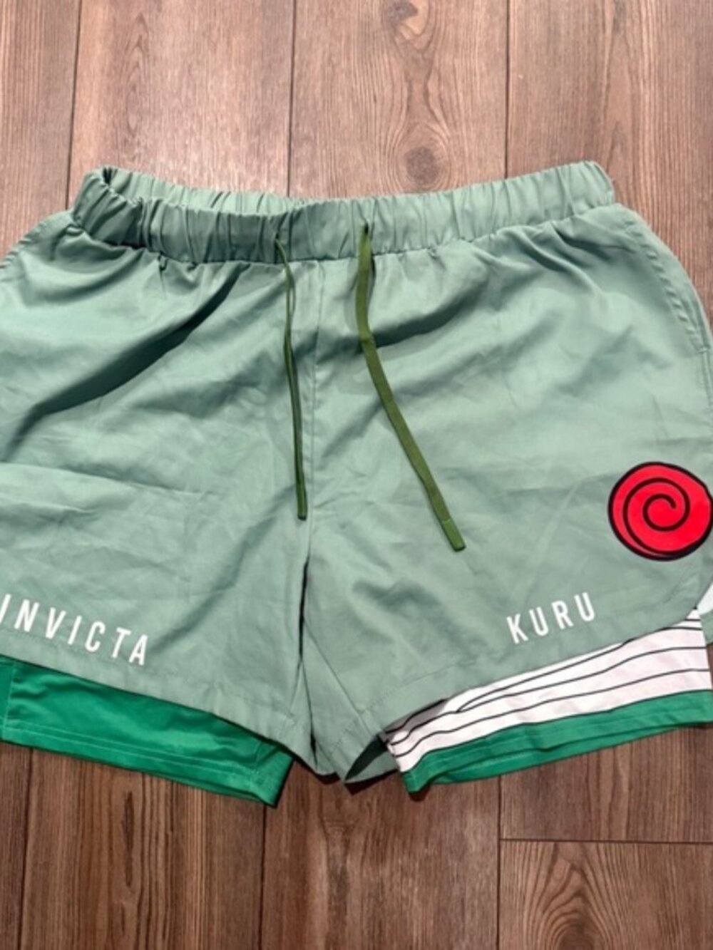 KURU Invicta Men’s XXL Athletic Shorts Green Drawstring Lined Performance